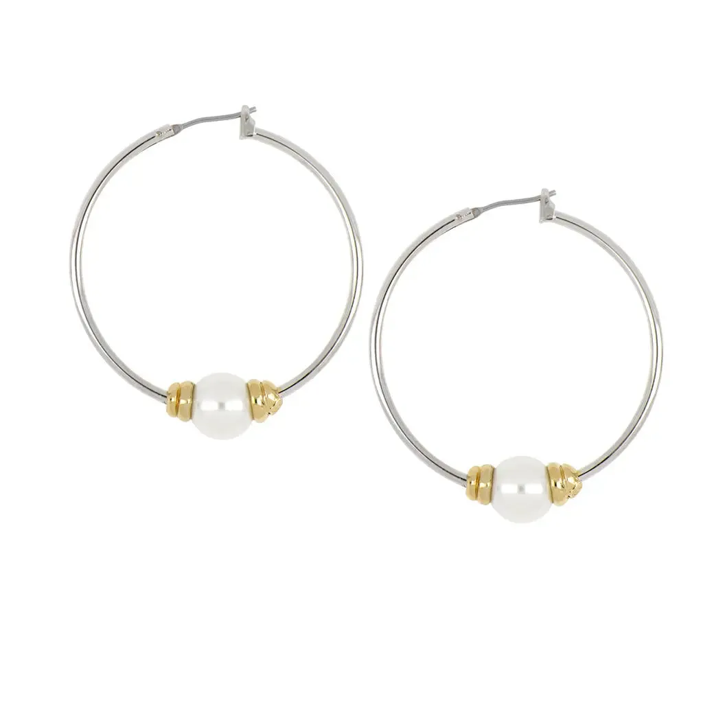 Pérola Collection - Pearl Large Hoop Earrings