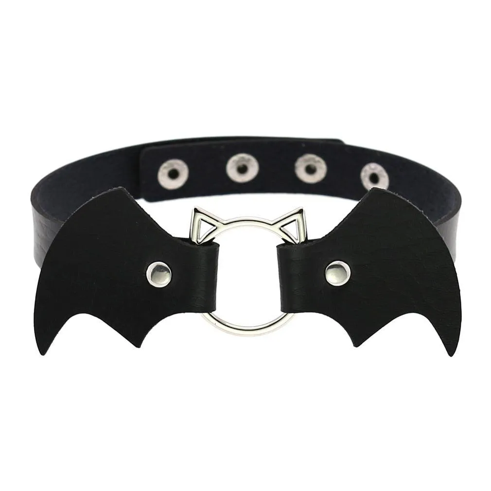 PU Leather Rivet Choker Chain Necklace