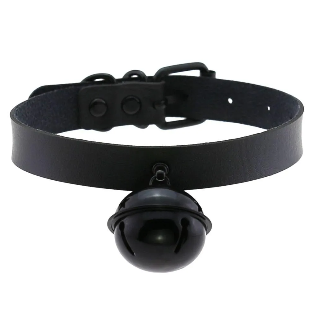 PU Leather Rivet Choker Chain Necklace