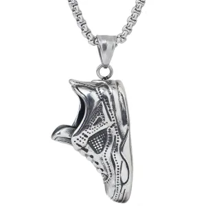 Punk Gothic Cool Titanium Stainless Steel Sports Shoes Shape Pendants Necklaces for Men Jewelry