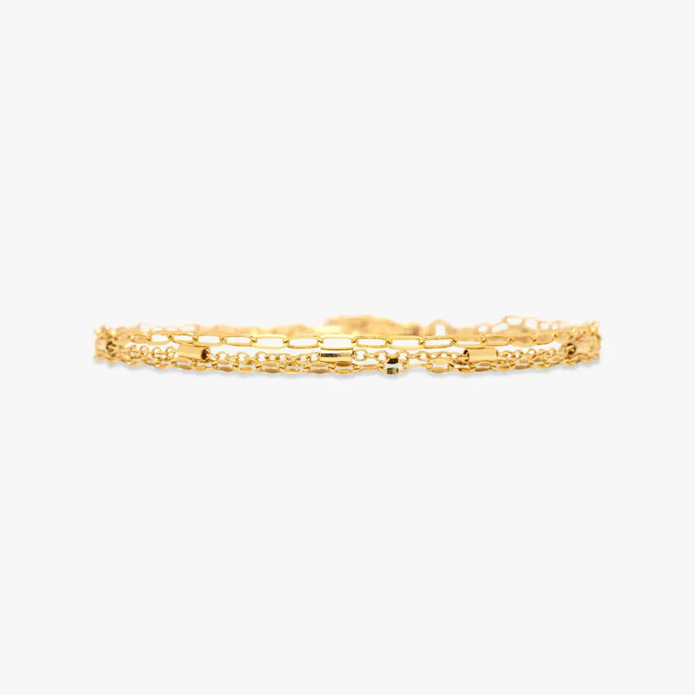 Pura Vida Ouro Chain Anklet 2PK ~ Gold