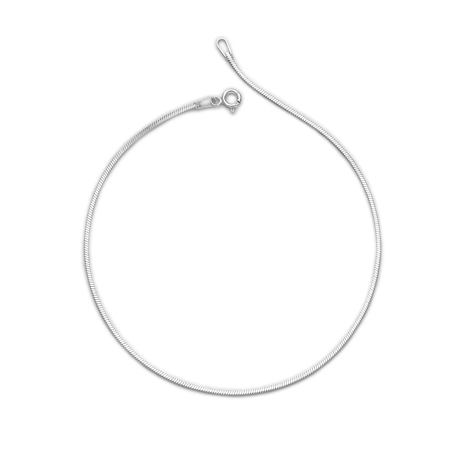 Pure 925 Sterling Silver Flat Snake Chain Silver Anklets