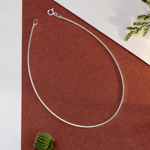 Pure 925 Sterling Silver Flat Snake Chain Silver Anklets