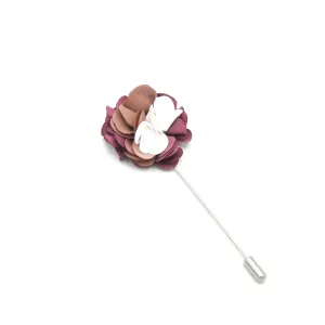 PURPLE AND WHITE FLORAL LAPEL PIN