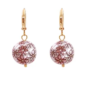 Purple Floral Pearl & 18K Gold-Plated Drop Earrings