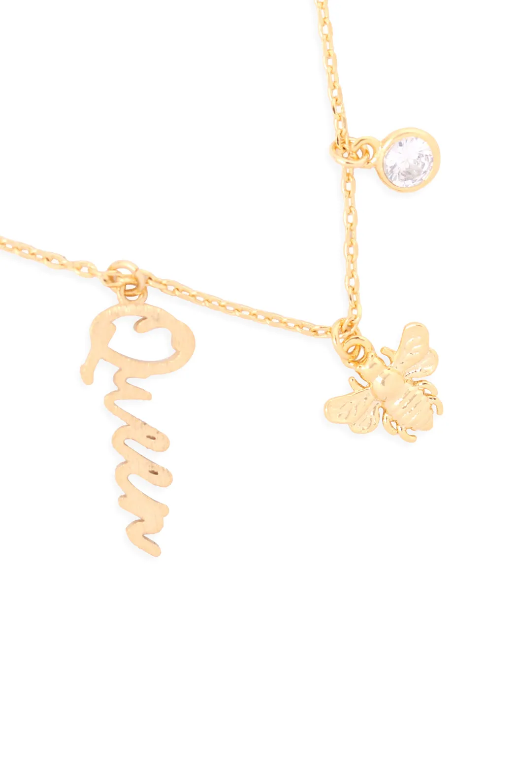 QUEEN BEE CUBIC ZIRCONIA PENDANT NECKLACE