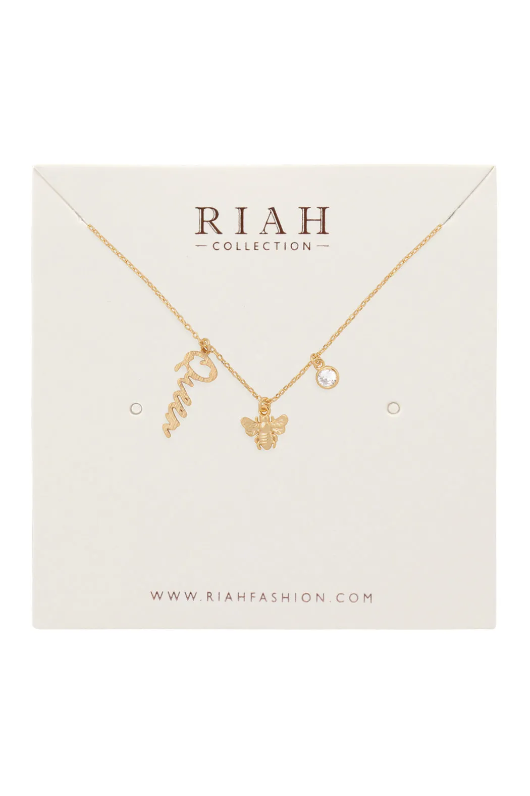 QUEEN BEE CUBIC ZIRCONIA PENDANT NECKLACE