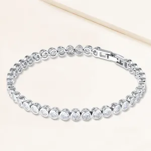 "Milestone Shine" 3.7CTW Round Cut Bezel Set Tennis Bracelet - Includes Extender