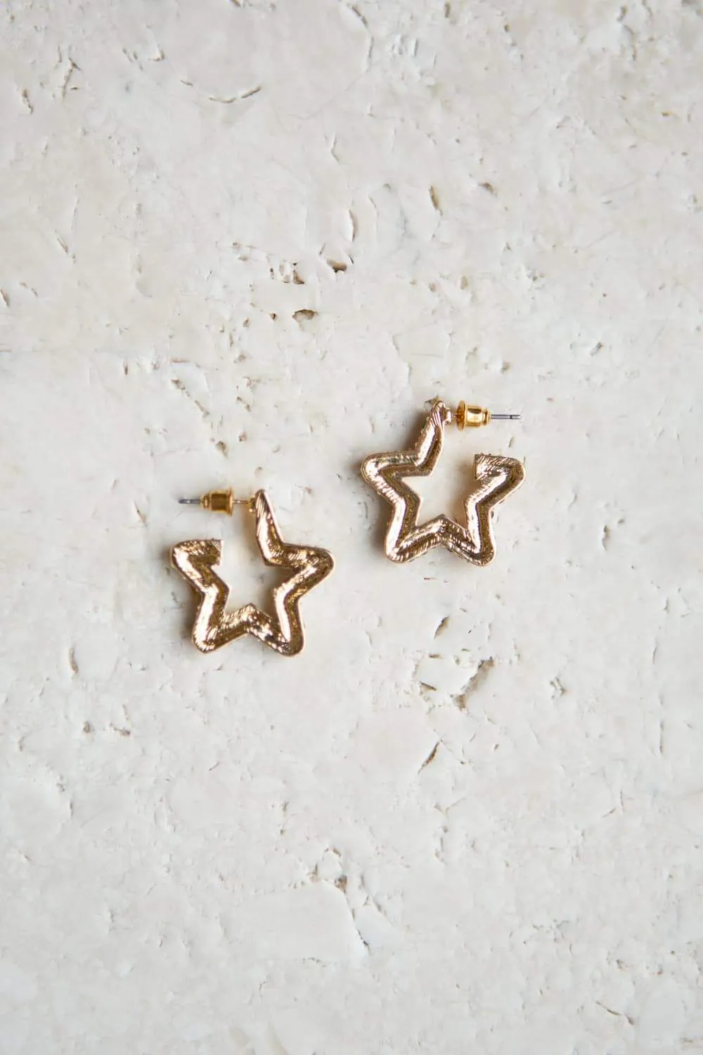Rainbow Crystal Star Hoop Earrings
