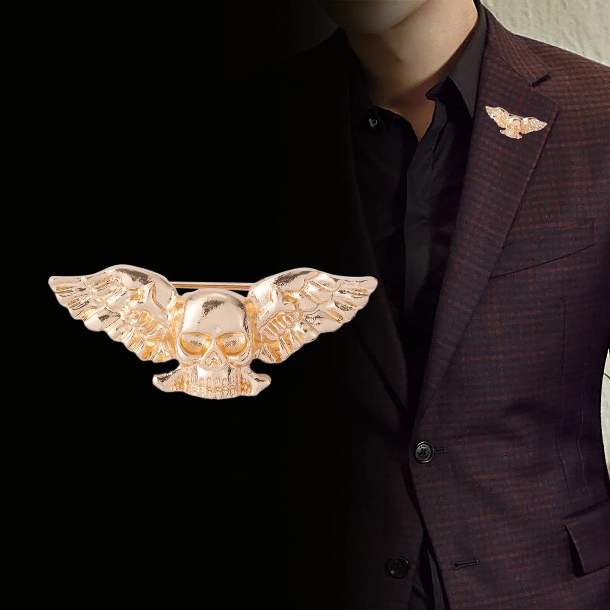Retro Creative Winged Skull Fashion Brooch 3 Pack