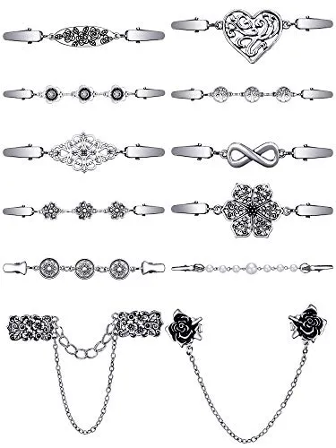 Retro Shirt Clips and Brooch Pins Set