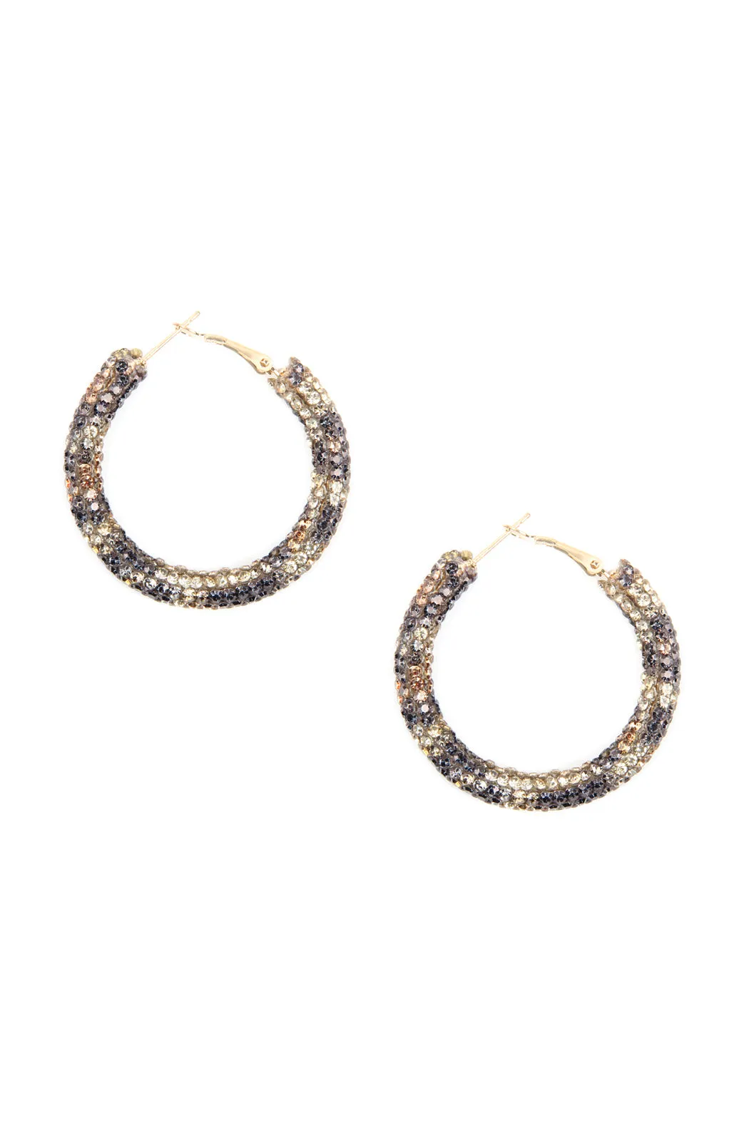 RHINESTONE COATED HOOP EARRINGS