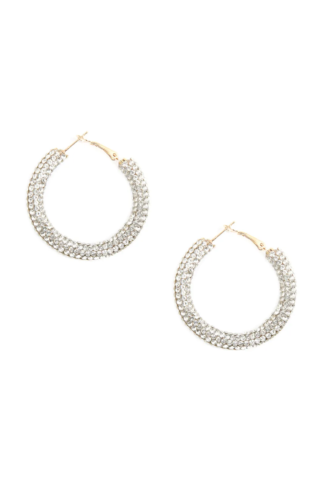 RHINESTONE COATED HOOP EARRINGS