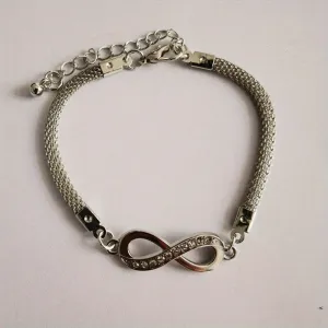 Rhinestone Infinity Bracelet 8 Number Pendant Couple Bracelets