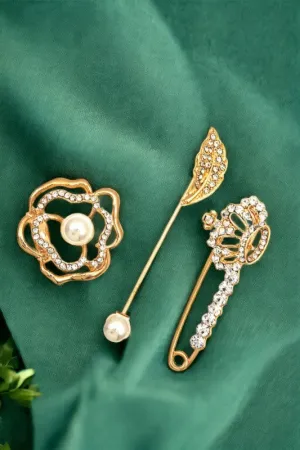 Rhinestone Pave Floral Mix Brooch