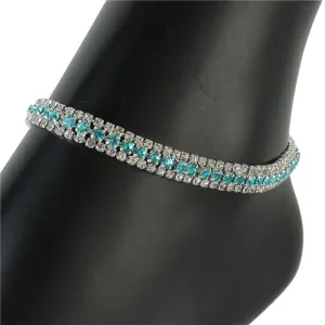 Rhinestones 3 Lines Anklet