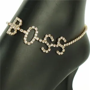 Rhinestones Boss Anklet