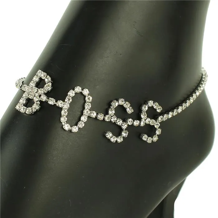Rhinestones Boss Anklet