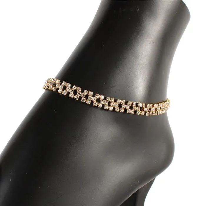 Rhinestones Square Anklet