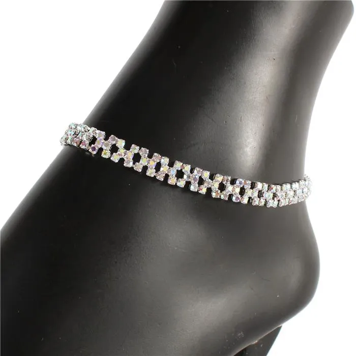 Rhinestones Square Anklet