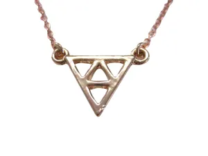 Rose Gold Toned Geometric Triangle Design Pendant Necklace