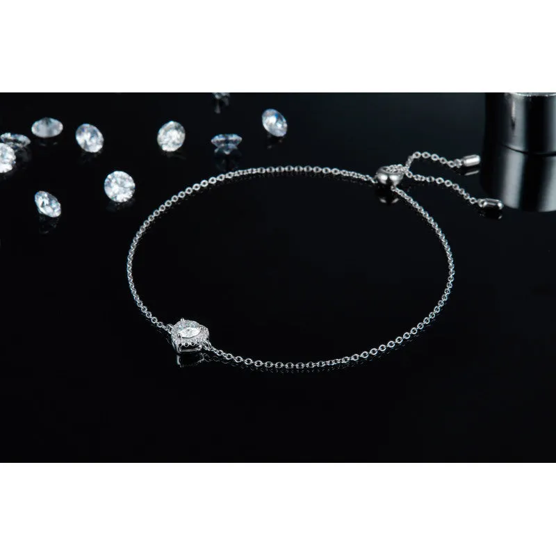 Round Moissanite Diamond Heart Bracelet