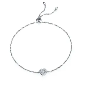 Round Moissanite Diamond Heart Bracelet