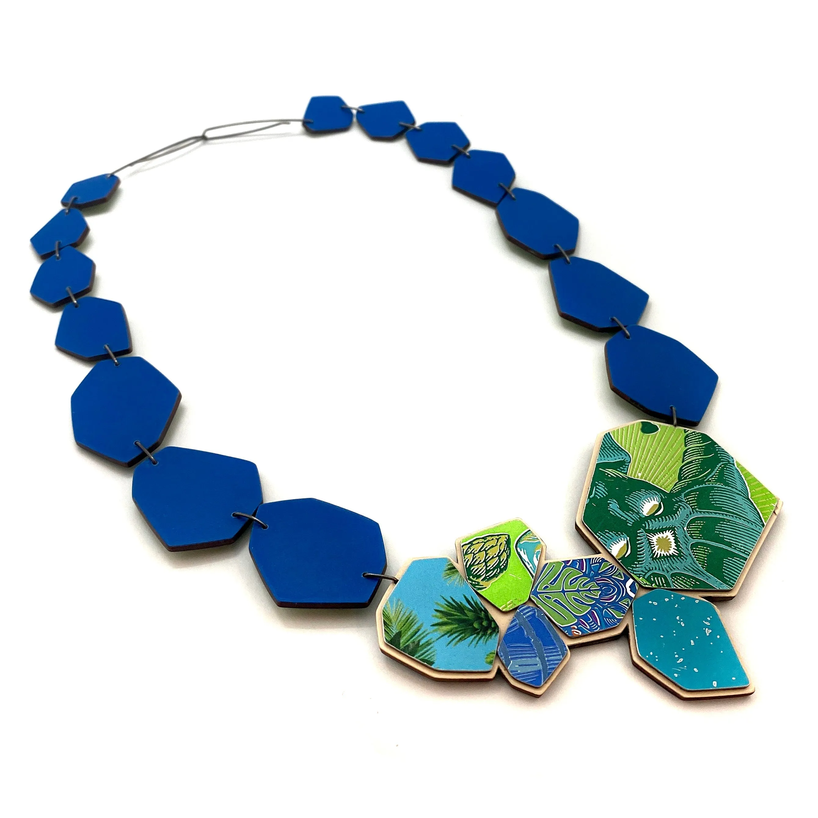 Royal Blue Geometric Necklace