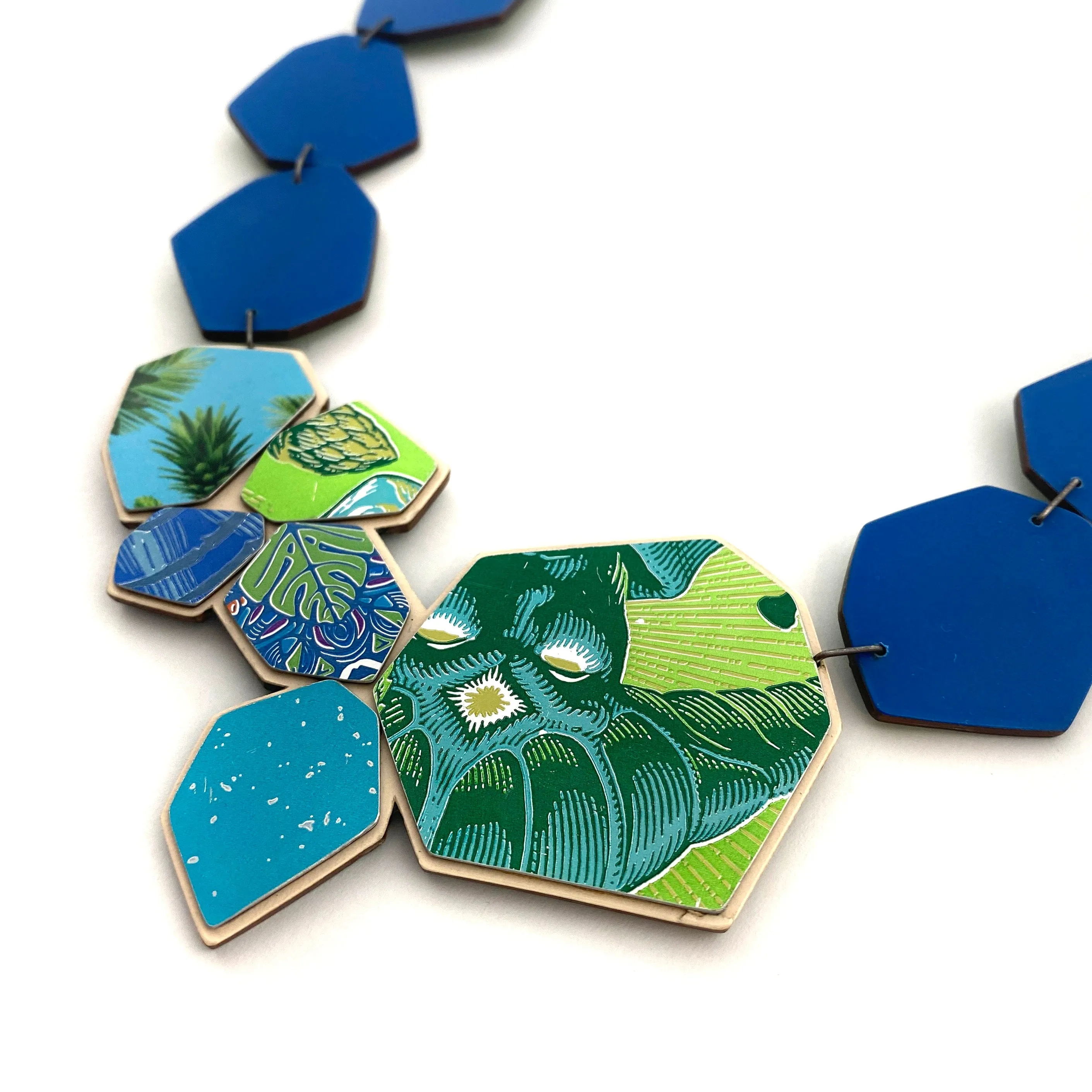 Royal Blue Geometric Necklace