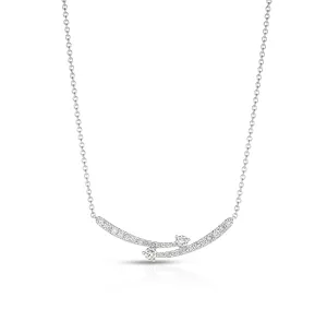 Sabel Collection White Gold Diamond Curved Bar Necklace