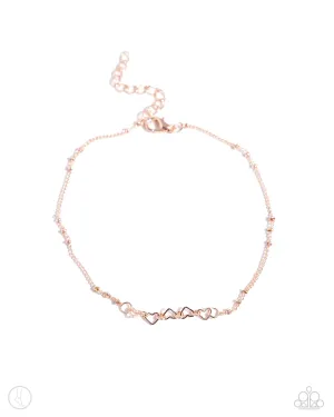 Satellite Shimmer Rose Gold Ankle Bracelet Paparazzi