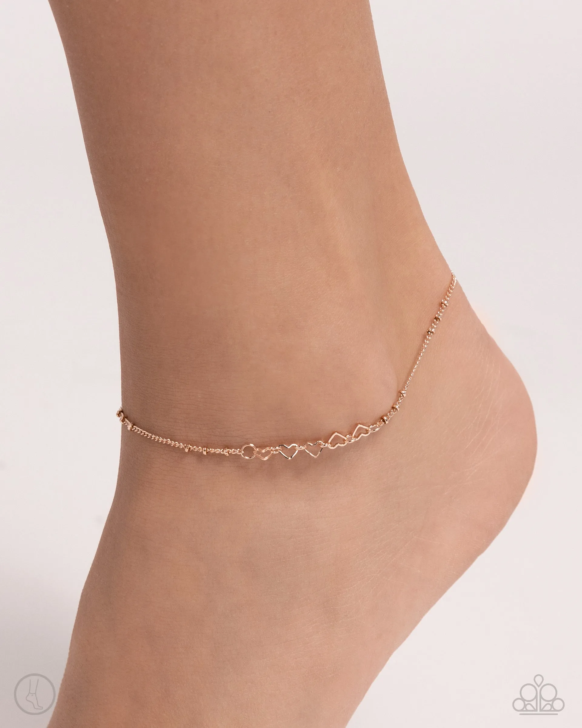 Satellite Shimmer Rose Gold Ankle Bracelet Paparazzi