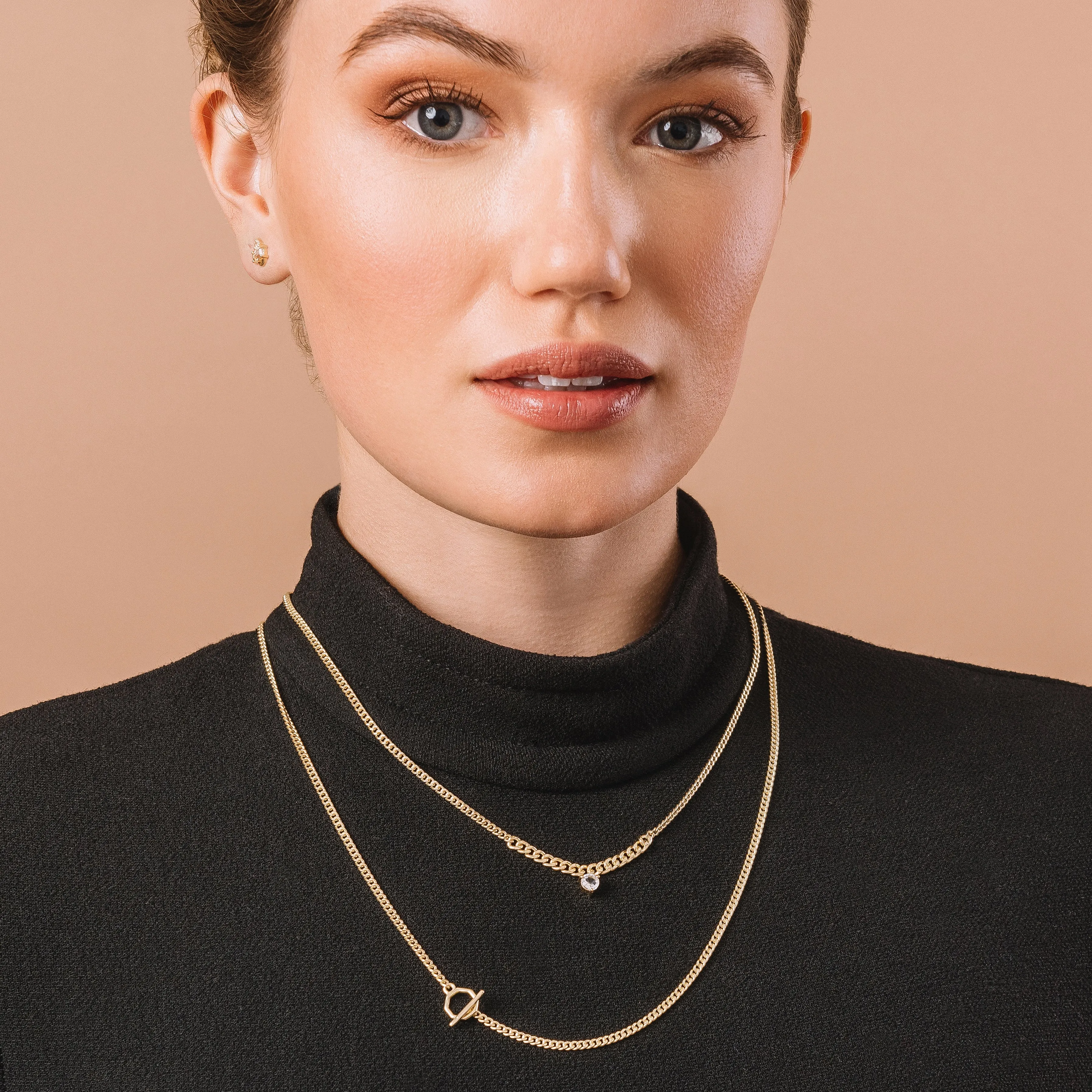 Seattle Long Curb Chain Toggle Necklace