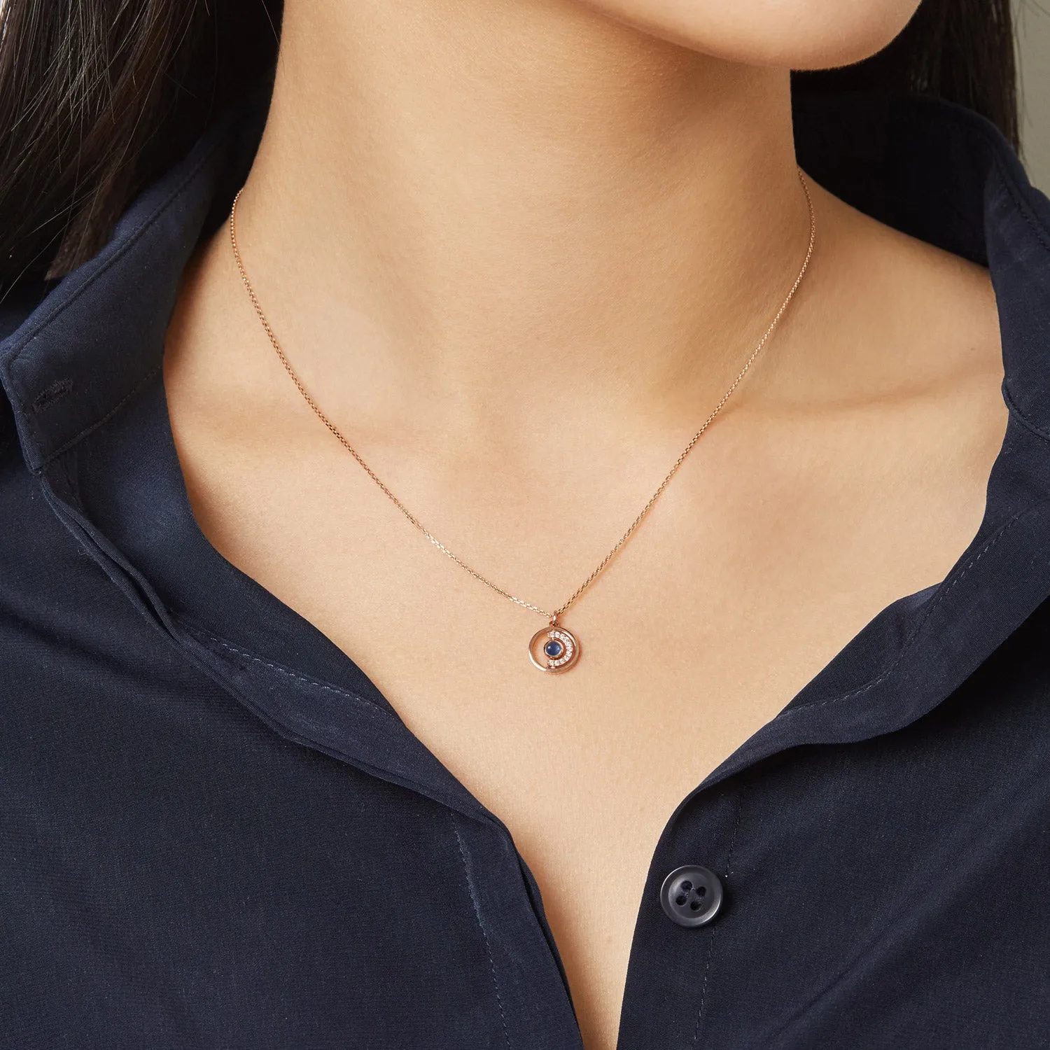 [September Birthstone] Petite D.D Gold Necklace JDRNRWS129B