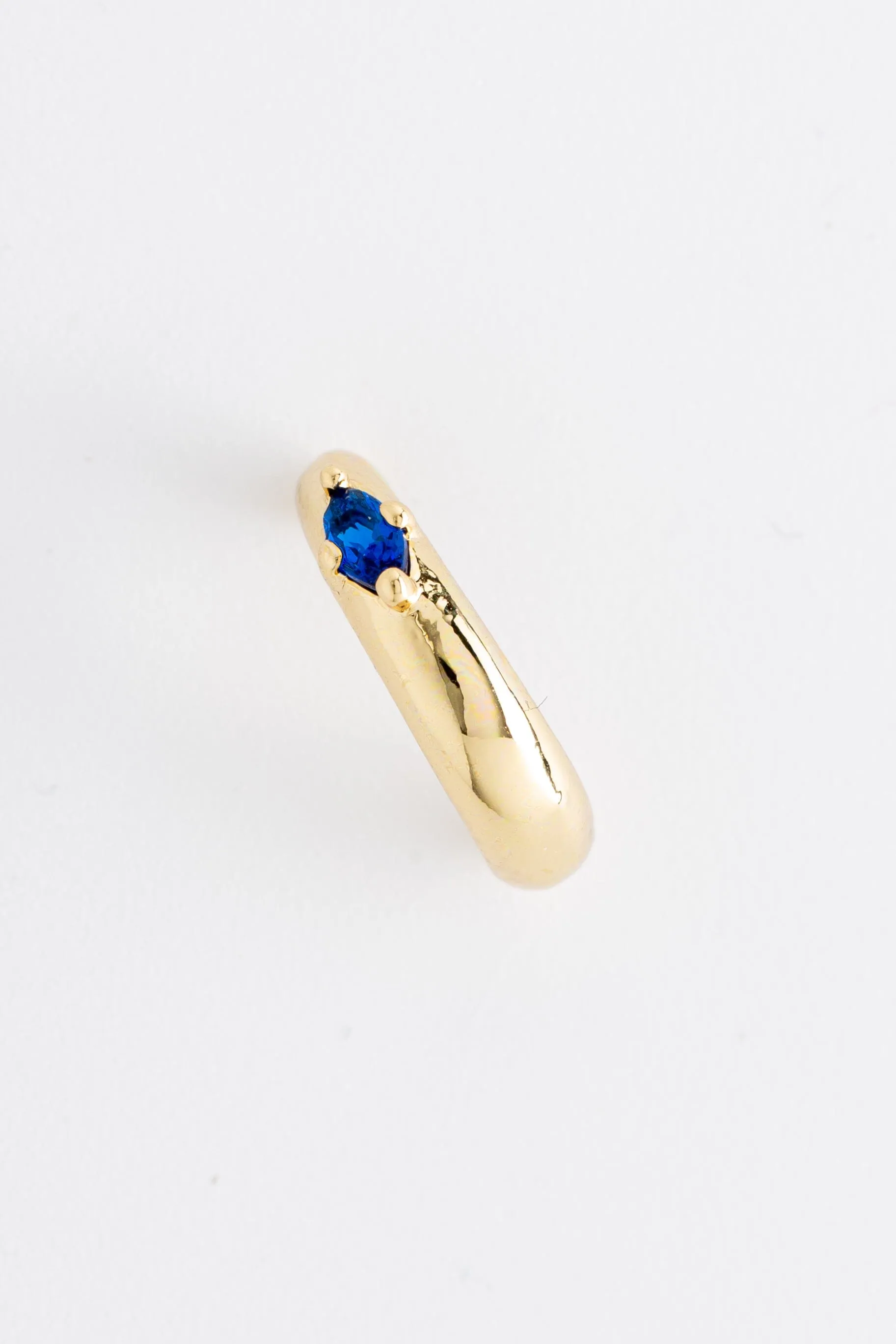 September Sapphire J-Hoop Earrings