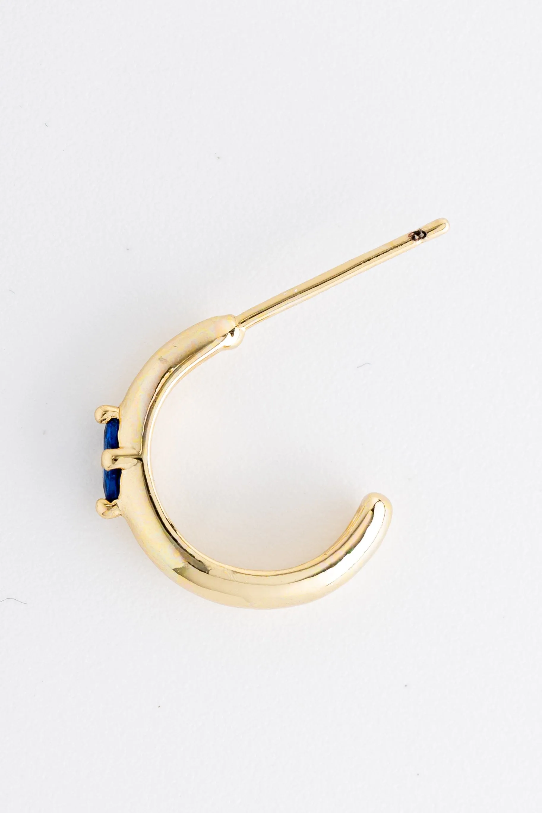 September Sapphire J-Hoop Earrings