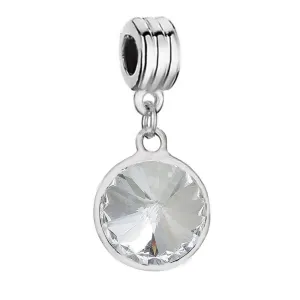 Sexy Sparkles  April Birthstone charms Dangling Spacer Beads for Bracelets or Necklace European Compatible