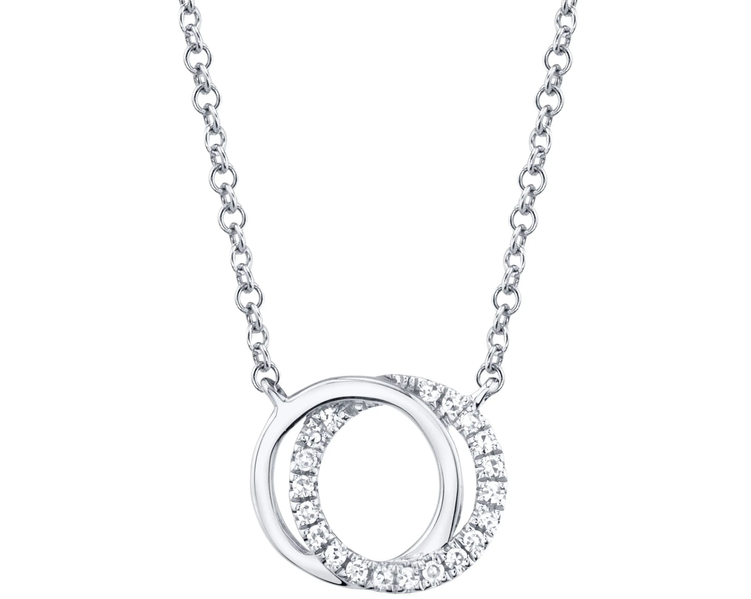 Shy Creation Intertwined Love Knot Open Circle Necklace