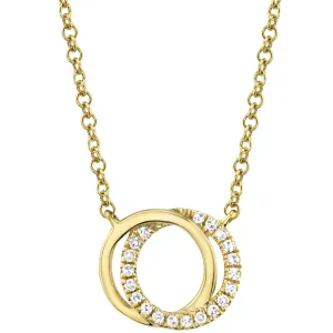 Shy Creation Intertwined Love Knot Open Circle Necklace