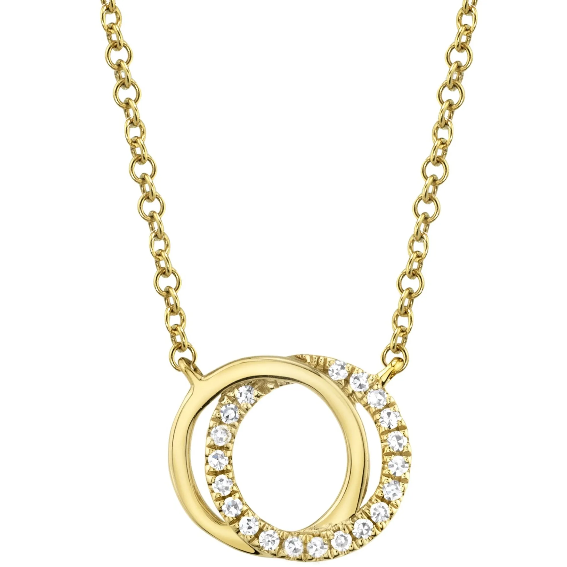 Shy Creation Intertwined Love Knot Open Circle Necklace
