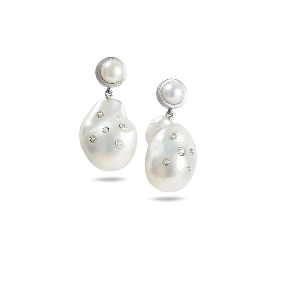 Silver Affinity Baroque Pearl Drop Earrings