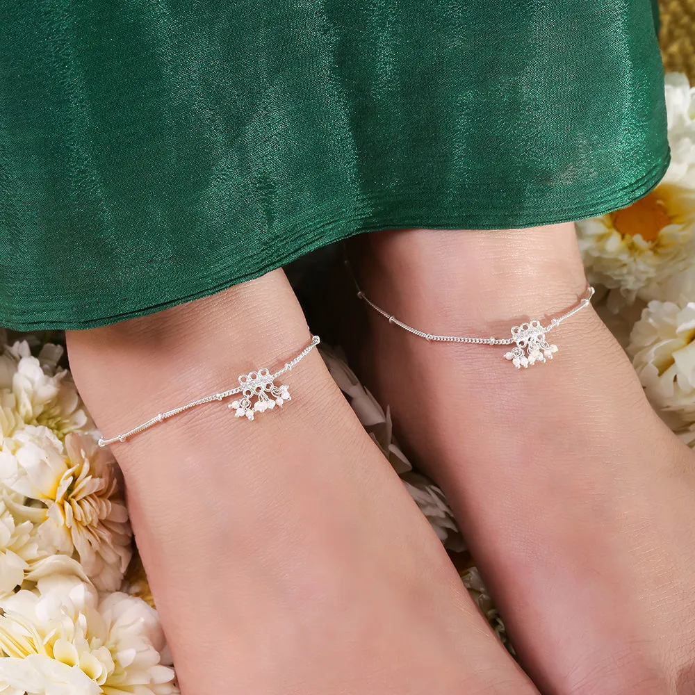 Silver chunky anklet