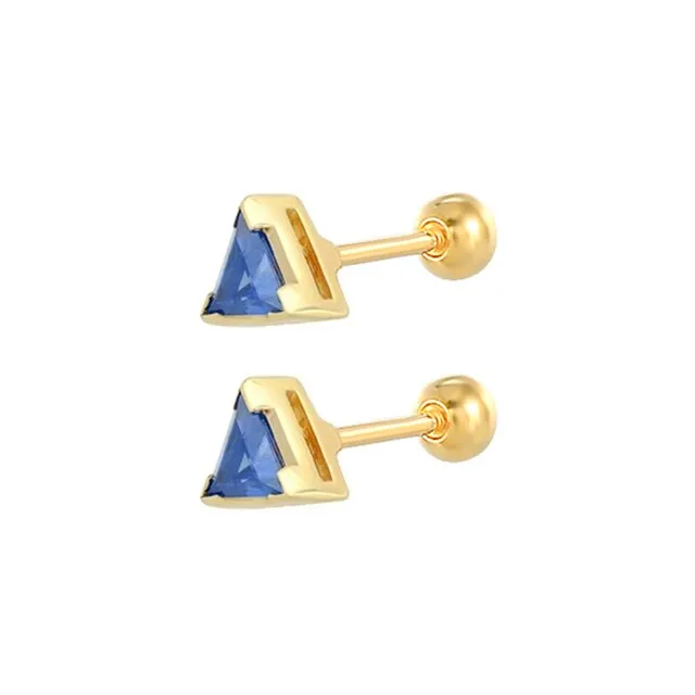 Silver Color Blue Crystal Series Hoop Earrings For Women Fashion Enamel Dripping Oil Heart Charm Piercing Party Earrings