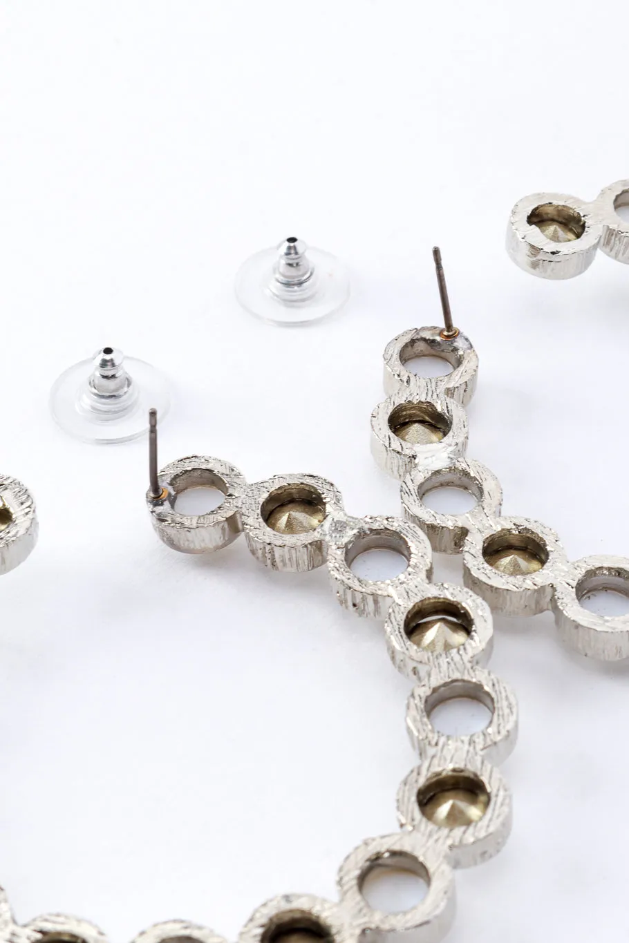 Silver Crystal & Pearl Hoop Earrings