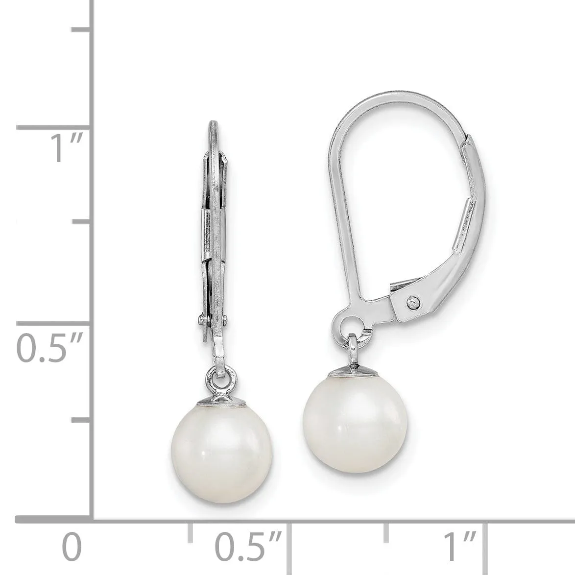 Silver Fresh Water Pearl Leverback Earrings