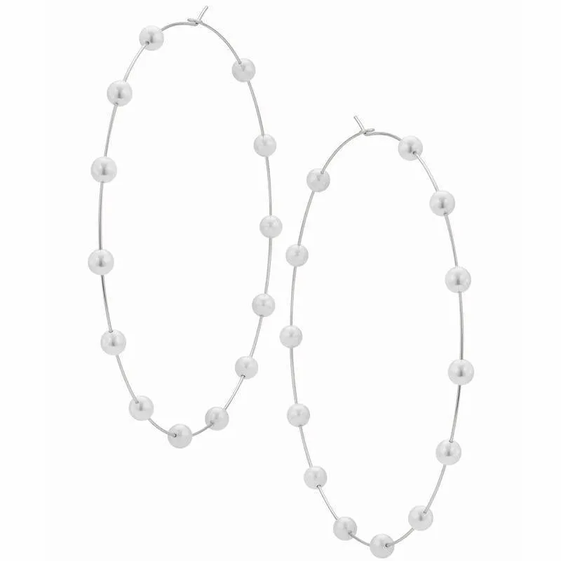 simple pearl big circle earrings earrings