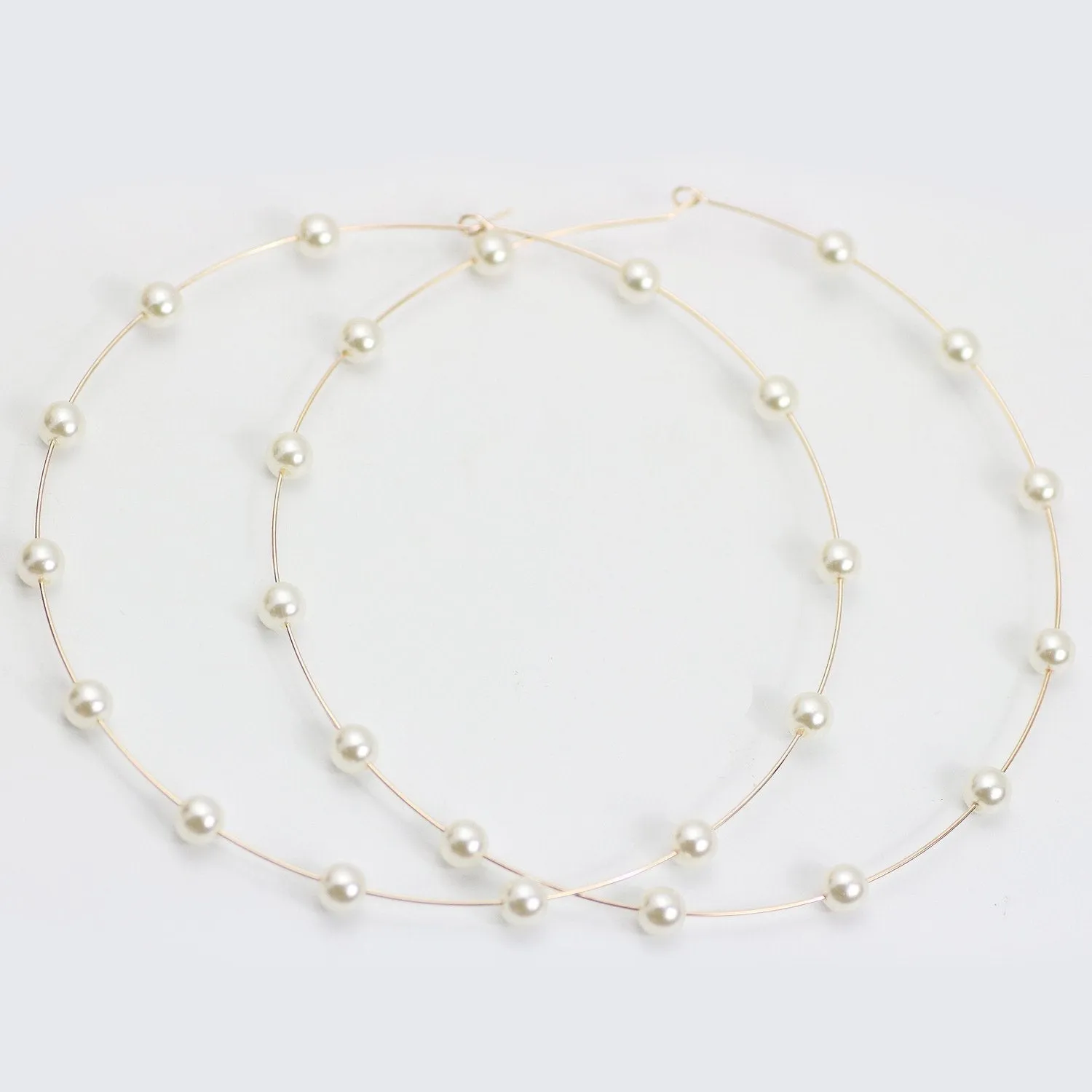 simple pearl big circle earrings earrings
