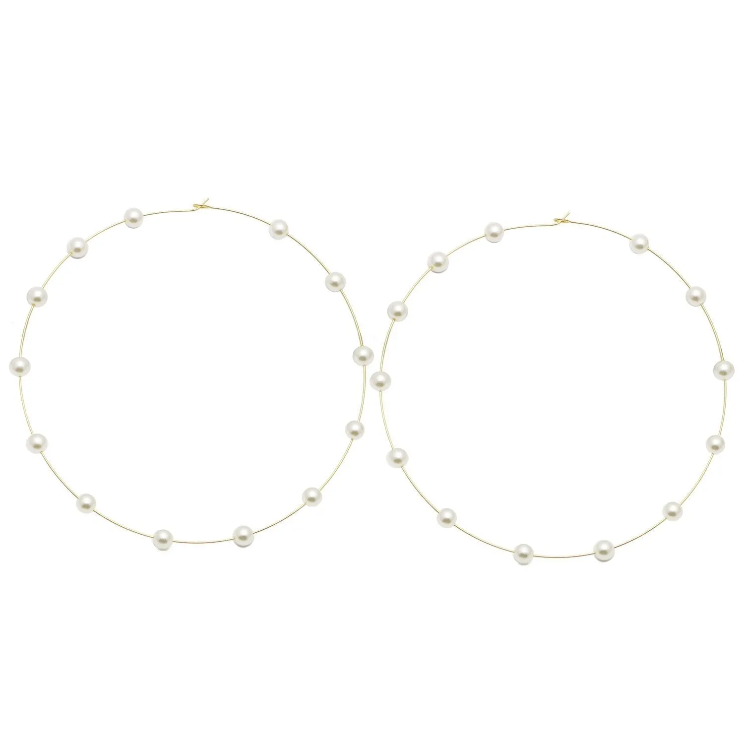 simple pearl big circle earrings earrings