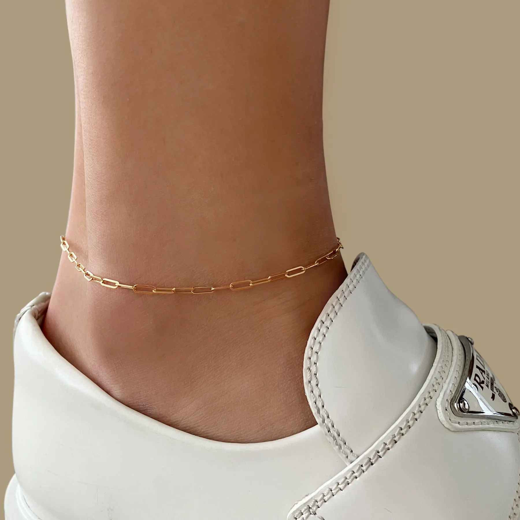 Small Paperclip Anklet