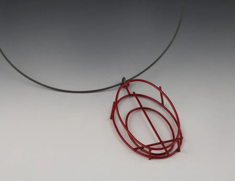 Small Structural Oval Pendant